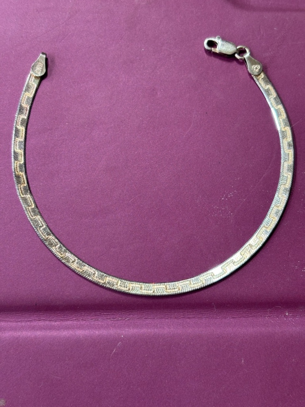 Sterling Silver Herringbone Bracelet - Silver